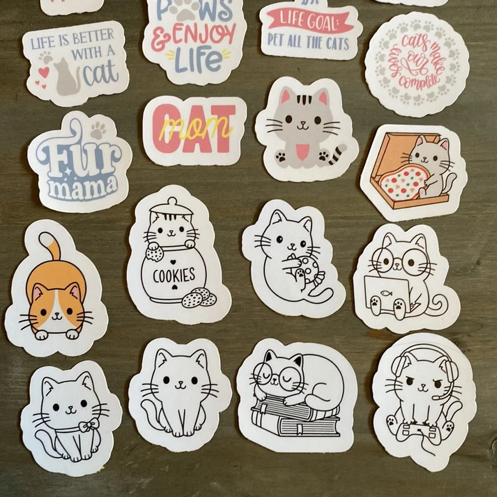 Handmade Cat Mom Stickers